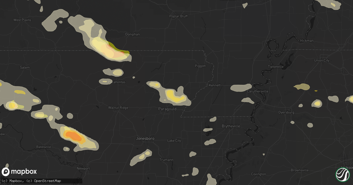 Hail map in Marmaduke, AR on June 13, 2026