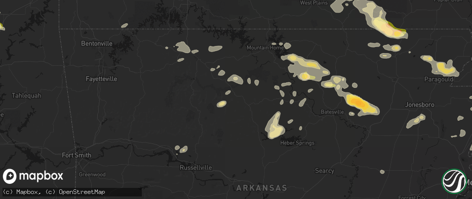 Hail map in Marshall, AR on June 13, 2026
