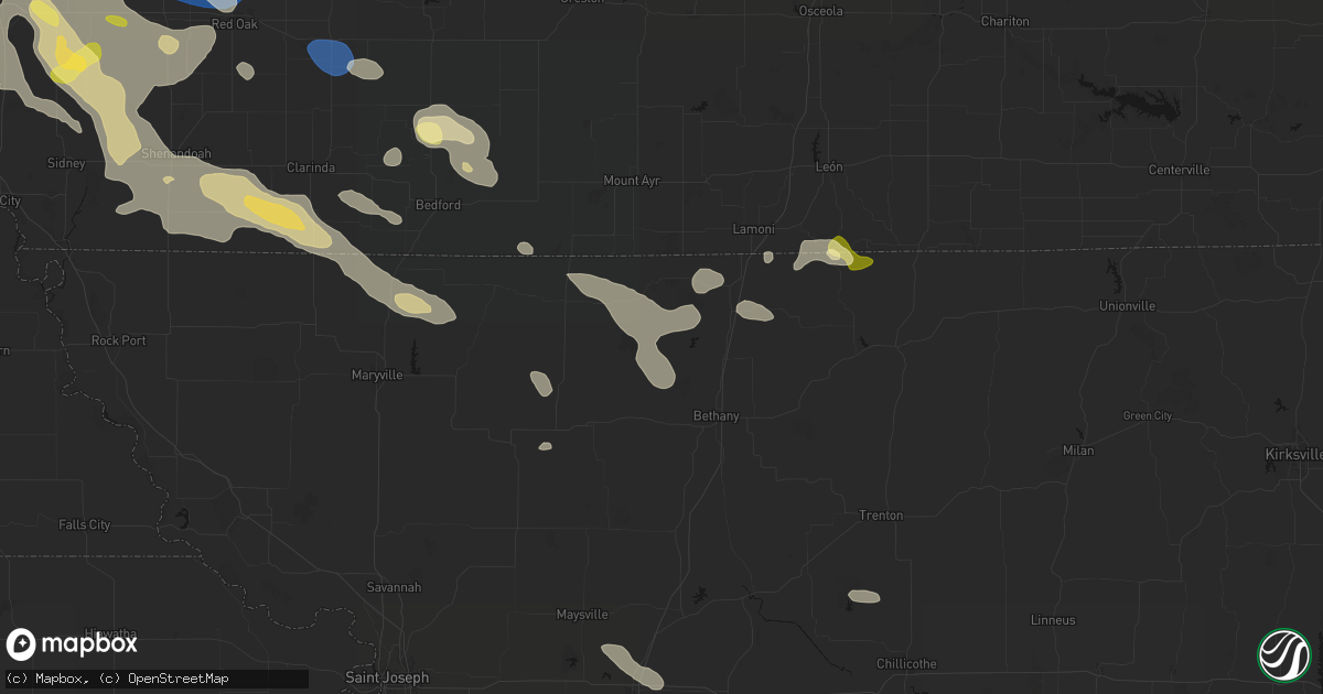 Hail map in Martinsville, MO on June 13, 2026