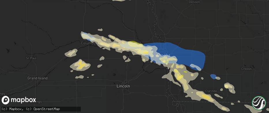 Hail map in Mead, NE on June 13, 2026