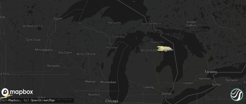 Hail map in Michigan on June 13, 2026