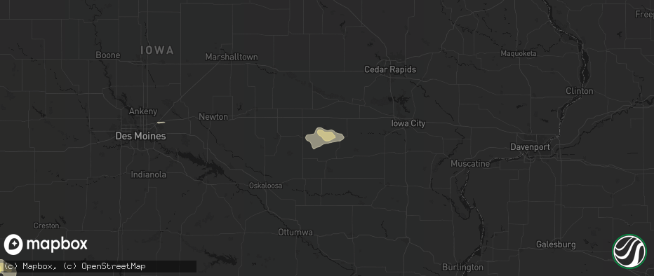 Hail map in Millersburg, IA on June 13, 2026