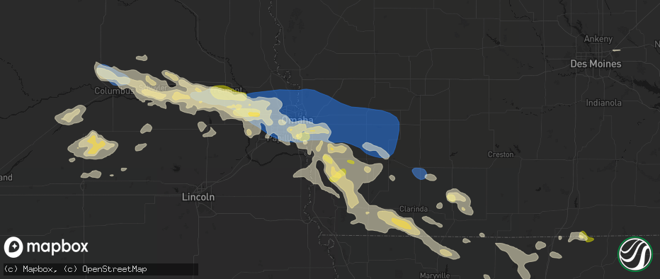 Hail map in Mineola, IA on June 13, 2026