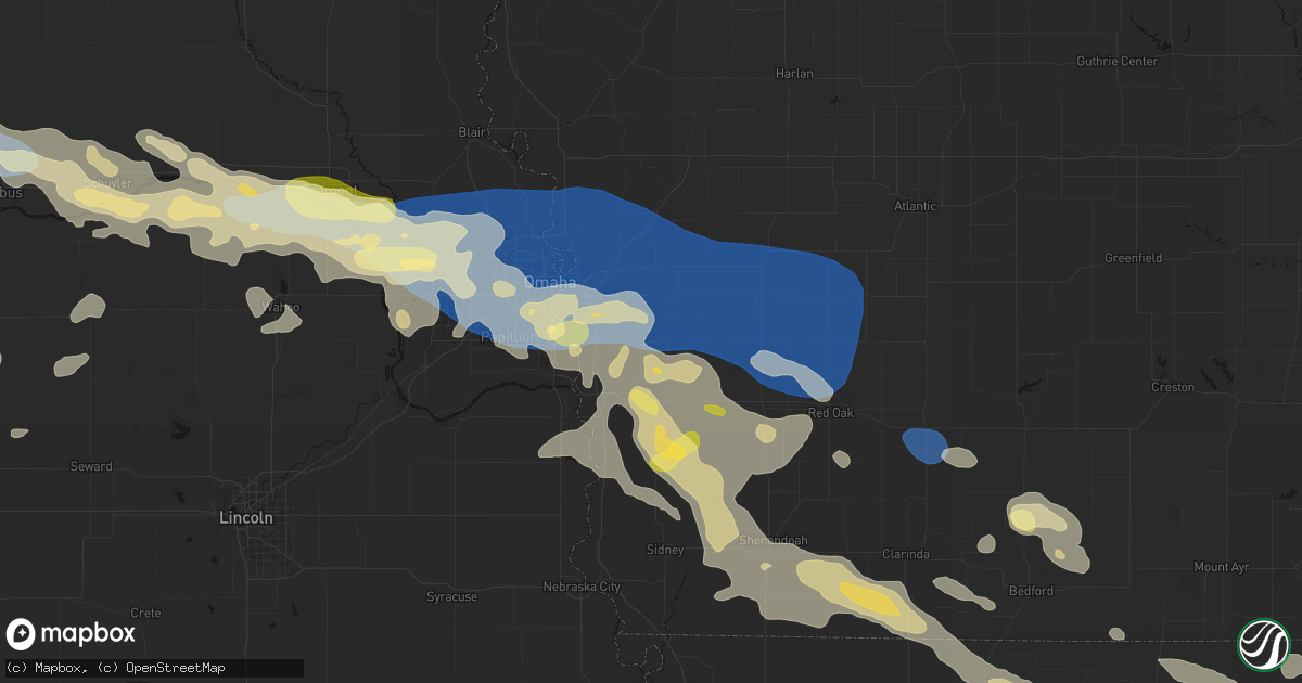 Hail map in Mineola, IA on June 13, 2026