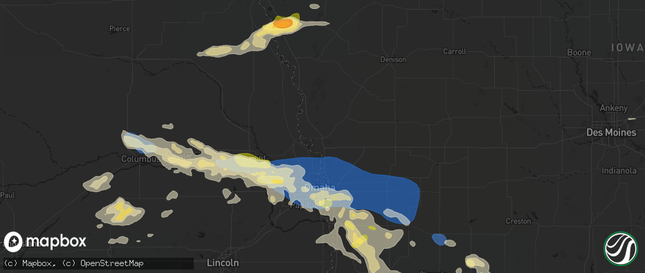Hail map in Missouri Valley, IA on June 13, 2026