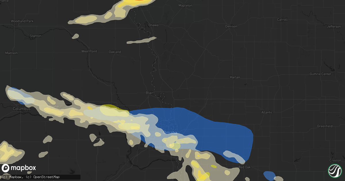 Hail map in Missouri Valley, IA on June 13, 2026