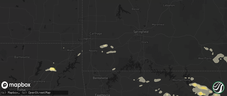Hail map in Monett, MO on June 13, 2026