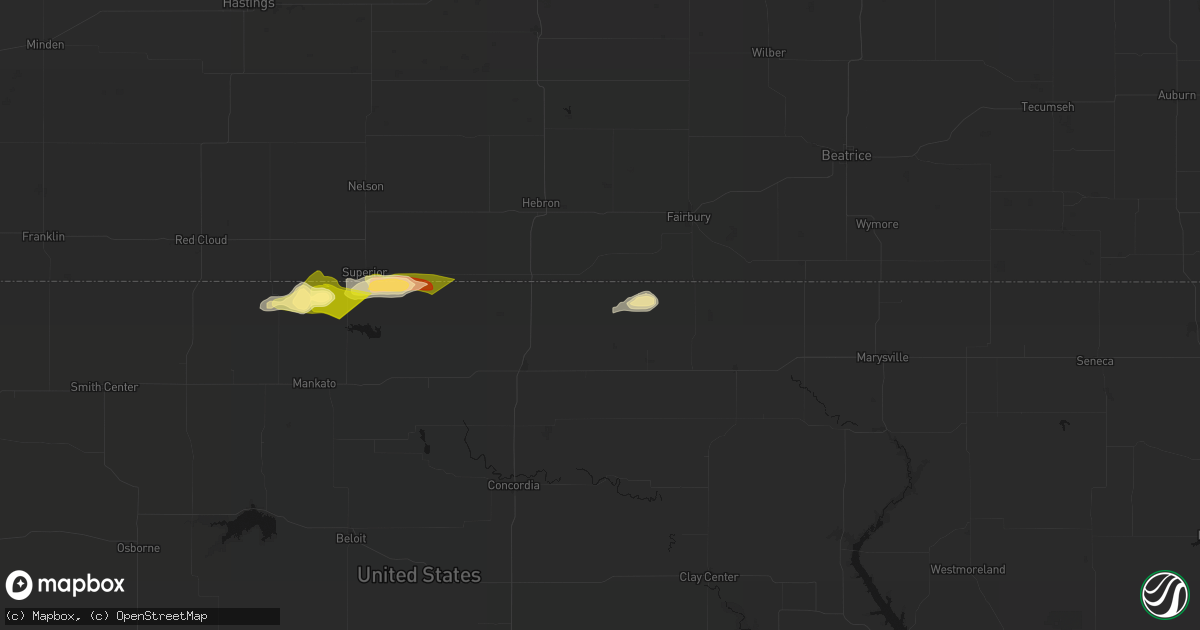 Hail map in Narka, KS on June 13, 2026