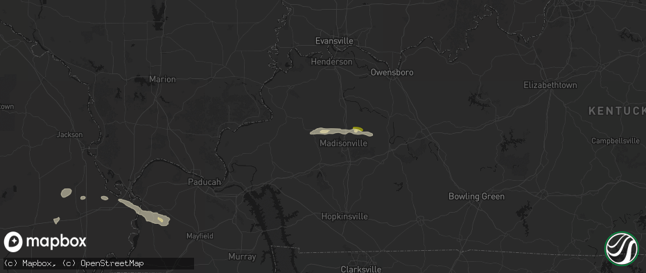 Hail map in Nebo, KY on June 13, 2026
