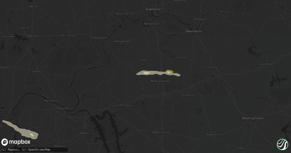 Hail map in Nebo, KY on June 13, 2026