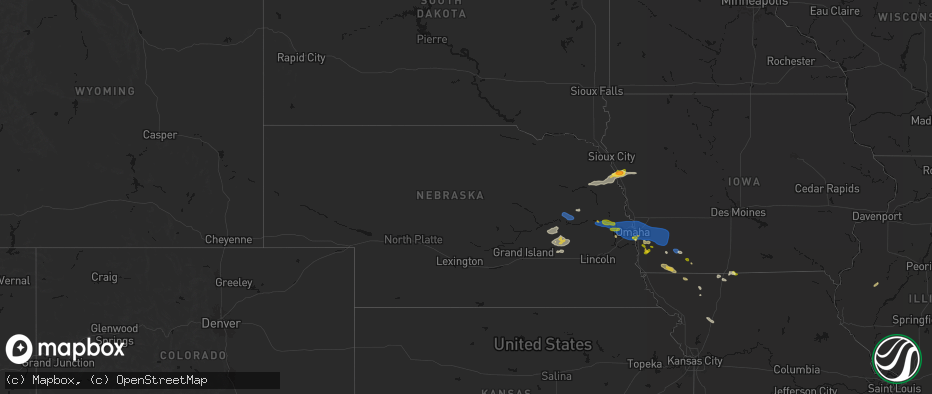 Hail map in Nebraska on June 13, 2026