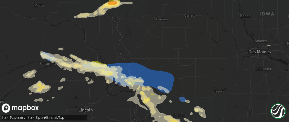 Hail map in Neola, IA on June 13, 2026