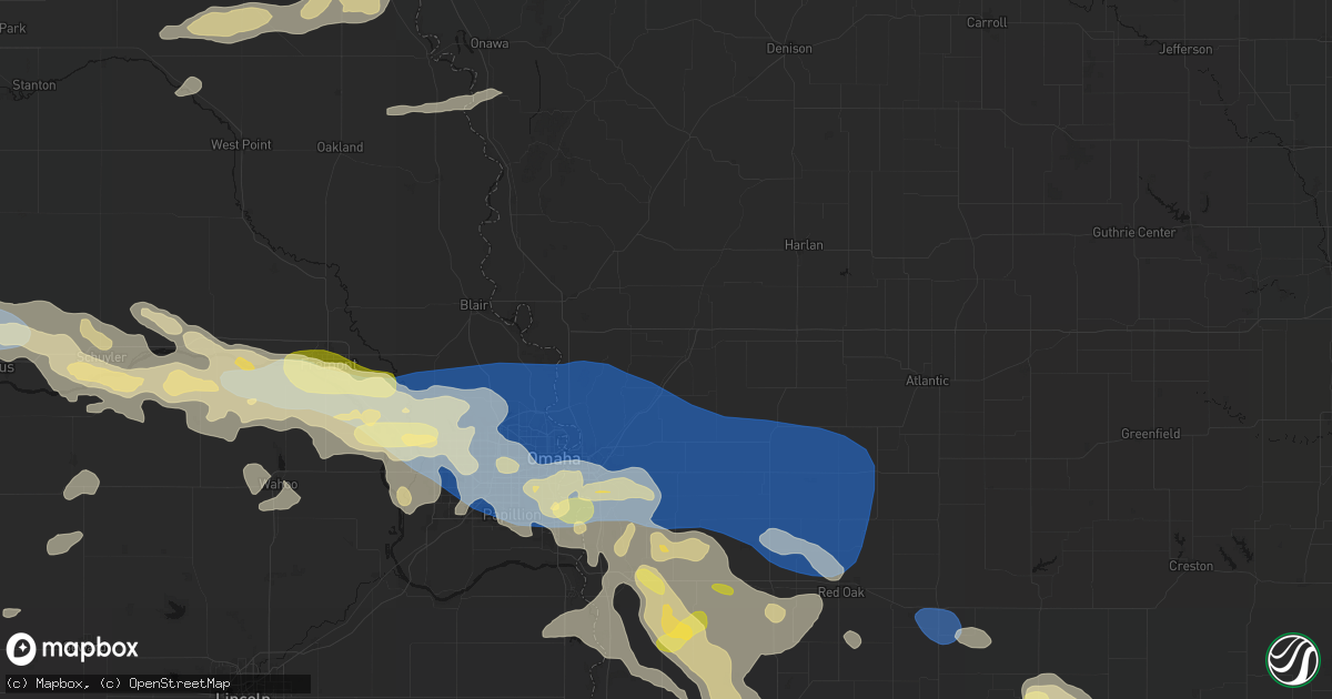 Hail map in Neola, IA on June 13, 2026