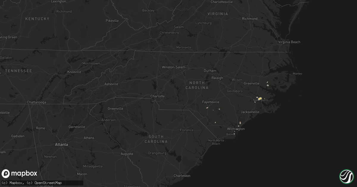 Hail map in North Carolina on June 13, 2026