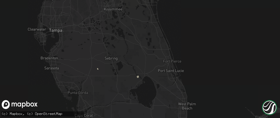 Hail map in Okeechobee, FL on June 13, 2026