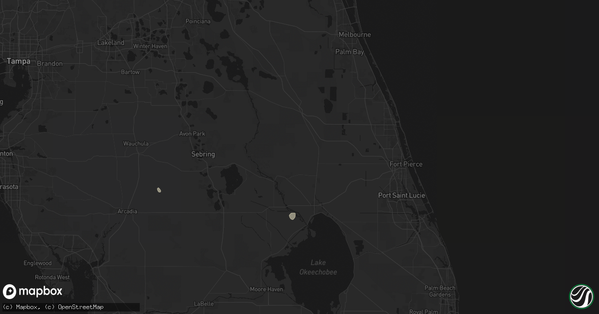 Hail map in Okeechobee, FL on June 13, 2026
