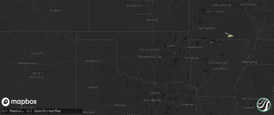 Hail map in Oklahoma on June 13, 2026