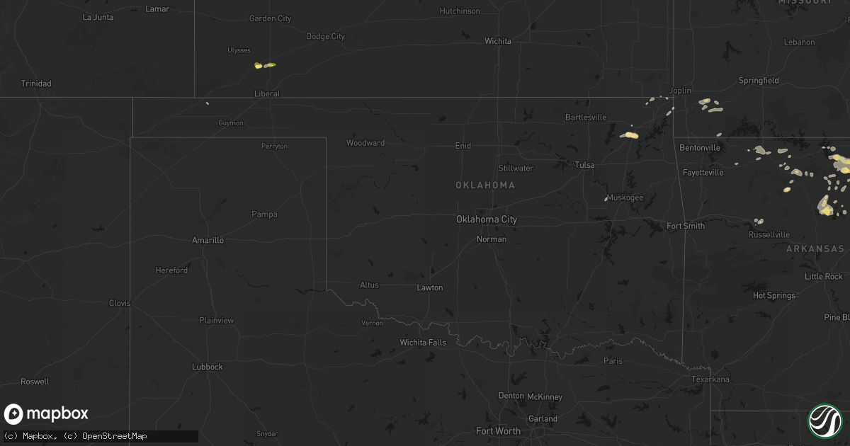 Hail map in Oklahoma on June 13, 2026