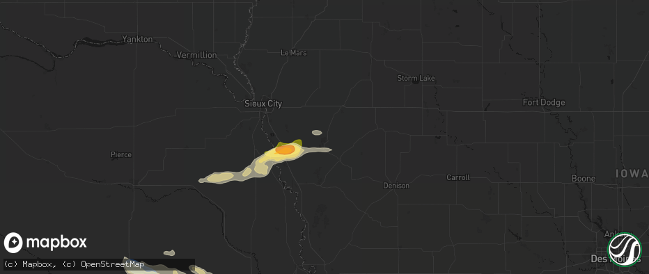 Hail map in Oto, IA on June 13, 2026