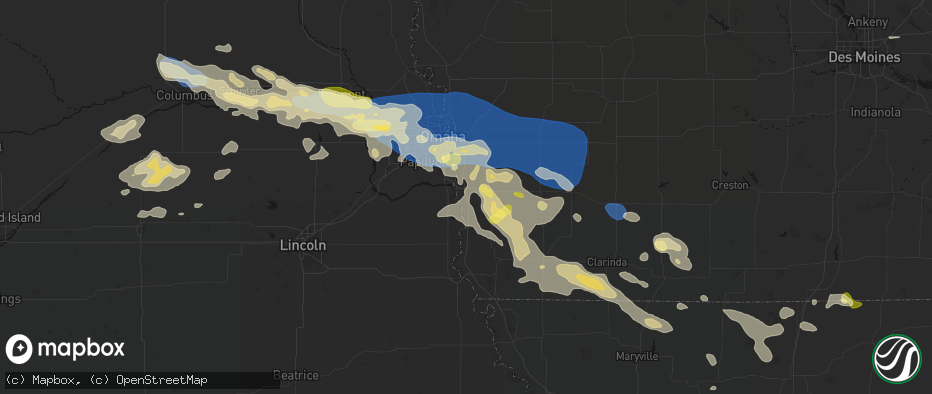 Hail map in Pacific Junction, IA on June 13, 2026