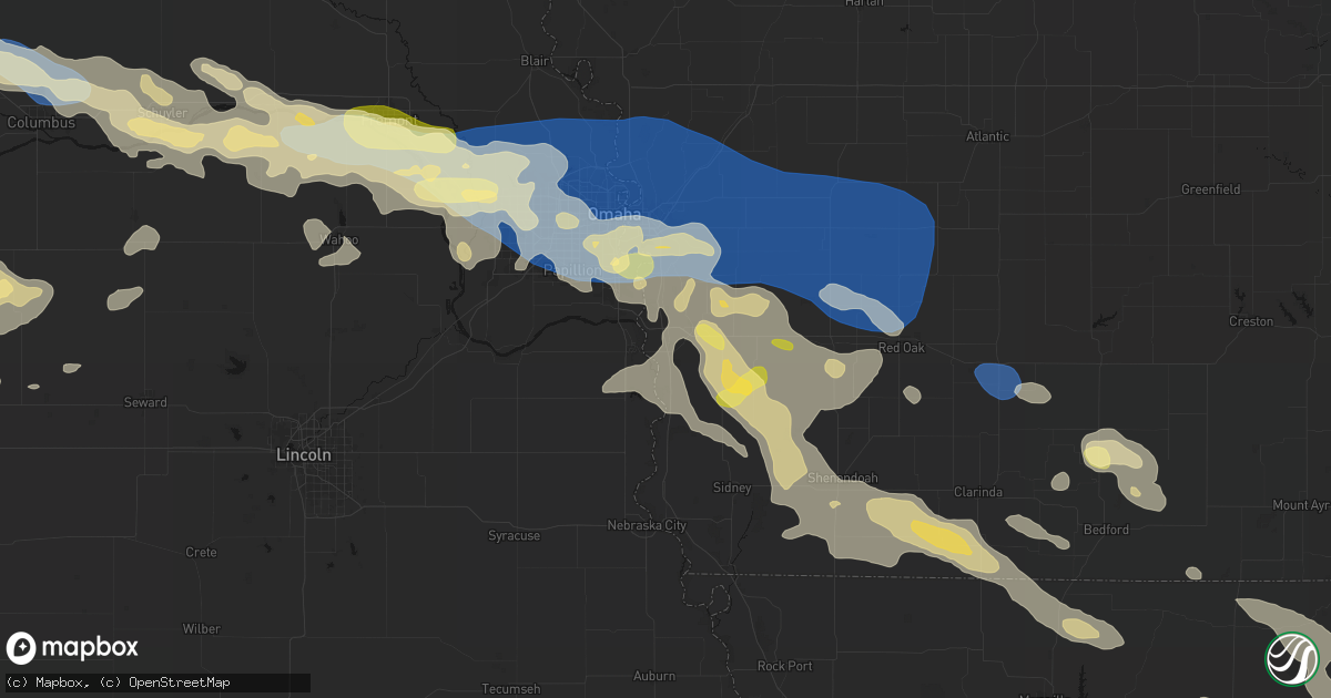 Hail map in Pacific Junction, IA on June 13, 2026