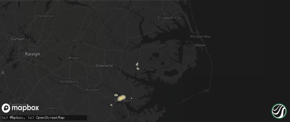 Hail map in Pantego, NC on June 13, 2026