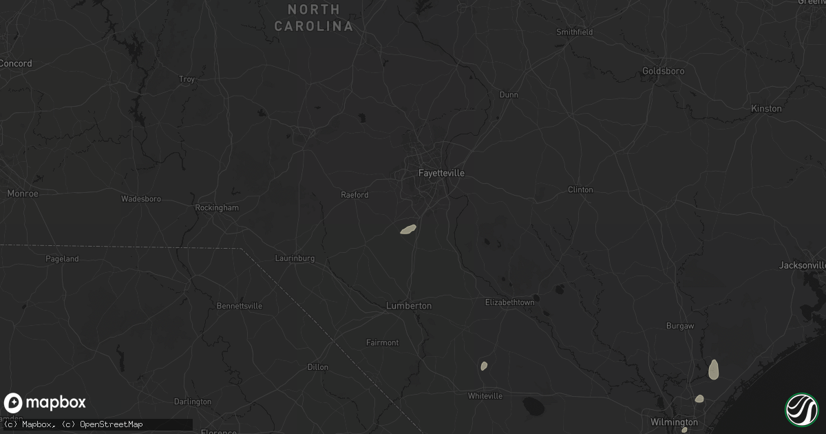 Hail map in Parkton, NC on June 13, 2026