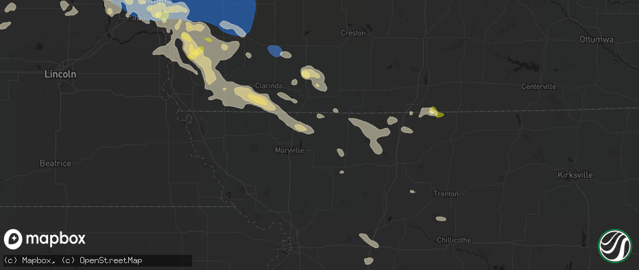 Hail map in Parnell, MO on June 13, 2026
