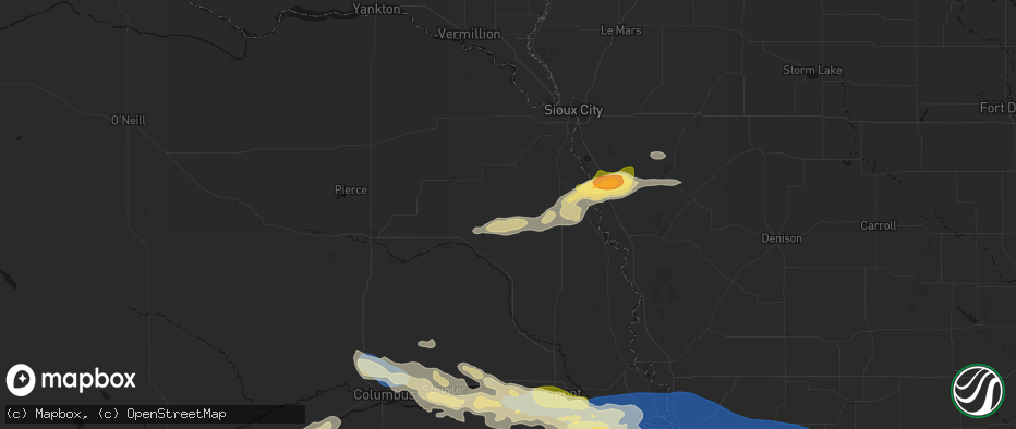 Hail map in Pender, NE on June 13, 2026