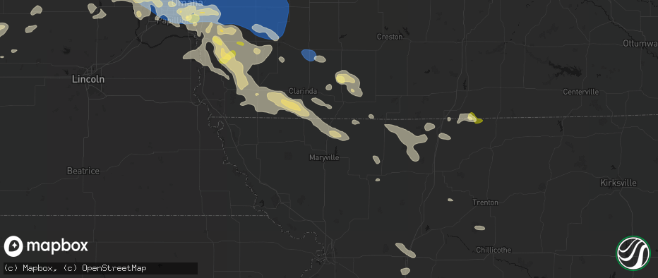 Hail map in Pickering, MO on June 13, 2026