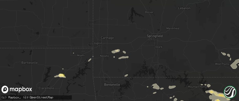 Hail map in Pierce City, MO on June 13, 2026