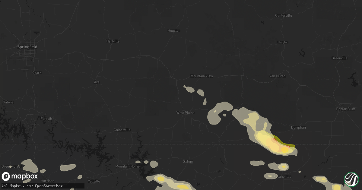 Hail map in Pomona, MO on June 13, 2026