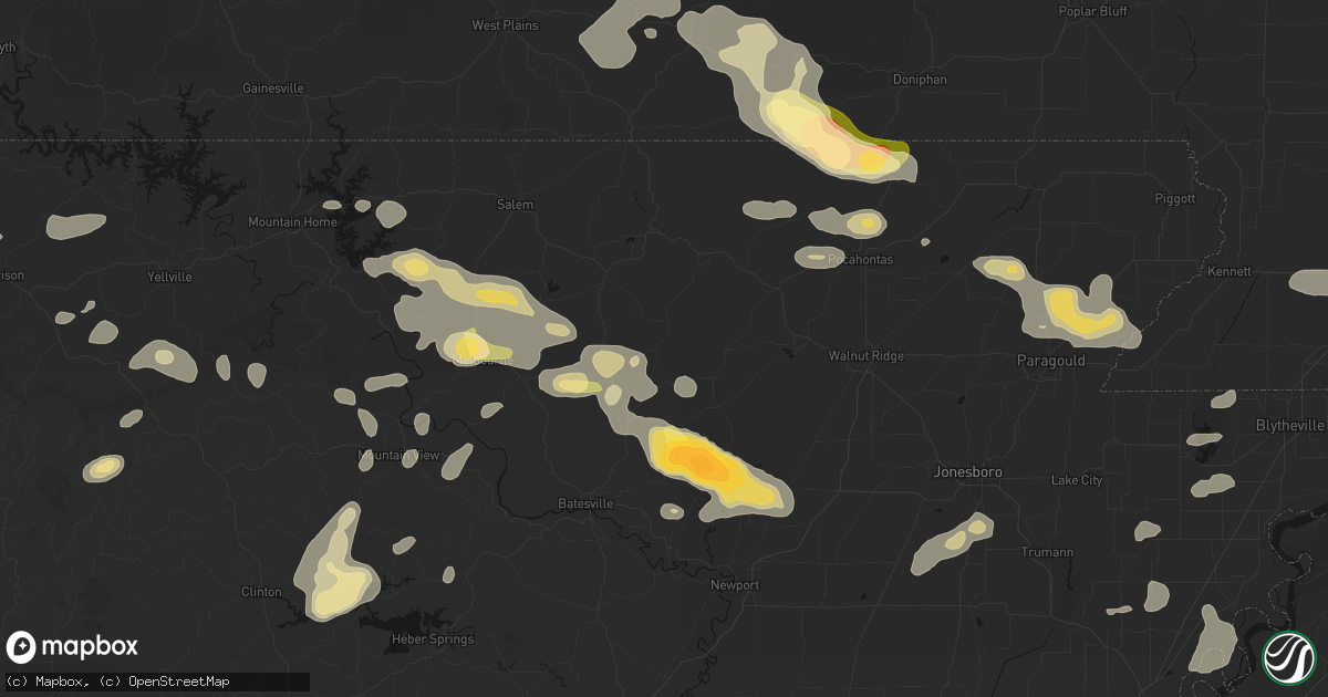 Hail map in Poughkeepsie, AR on June 13, 2026