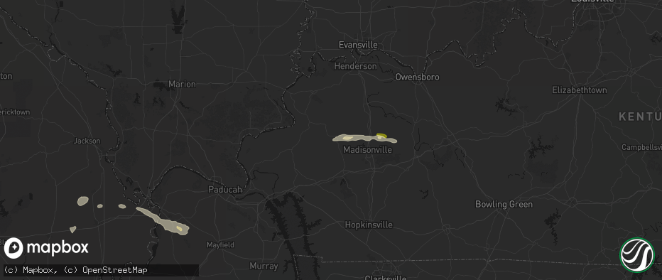 Hail map in Providence, KY on June 13, 2026