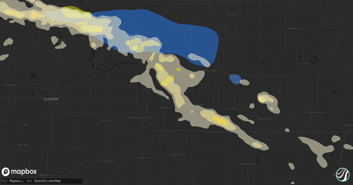 Hail map in Randolph, IA on June 13, 2026