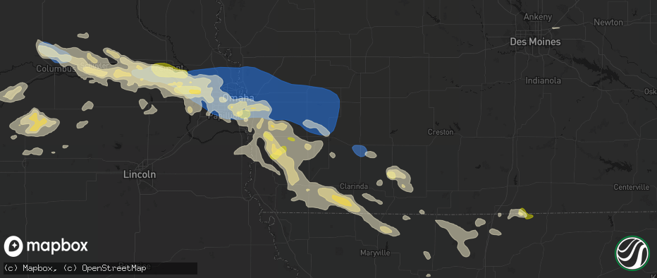 Hail map in Red Oak, IA on June 13, 2026
