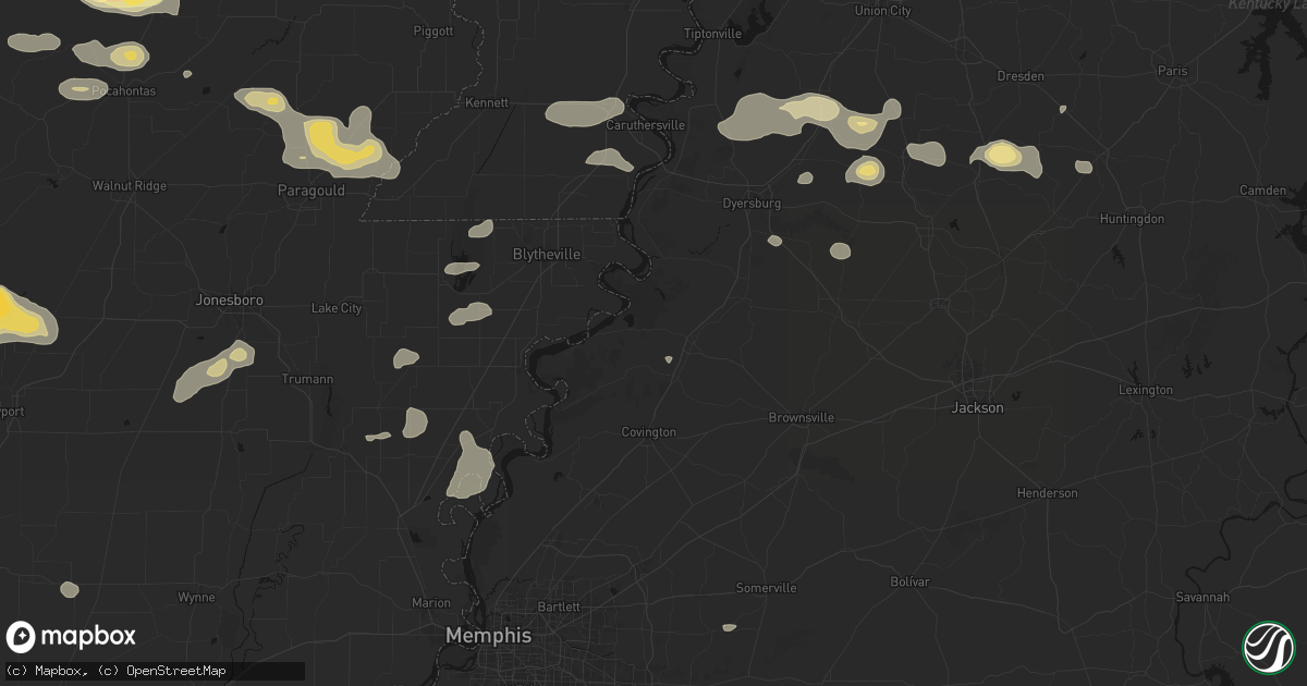 Hail map in Ripley, TN on June 13, 2026