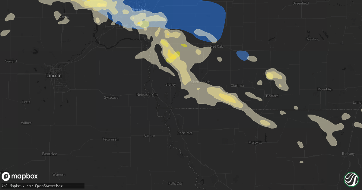 Hail map in Riverton, IA on June 13, 2026