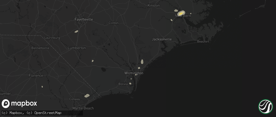 Hail map in Rocky Point, NC on June 13, 2026
