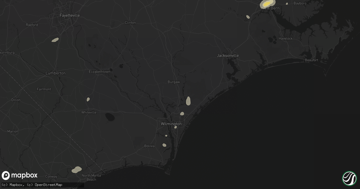 Hail map in Rocky Point, NC on June 13, 2026