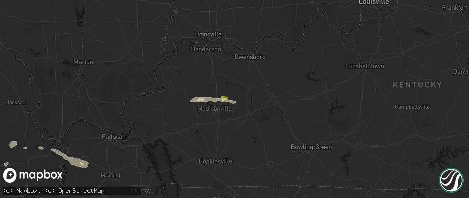 Hail map in Sacramento, KY on June 13, 2026