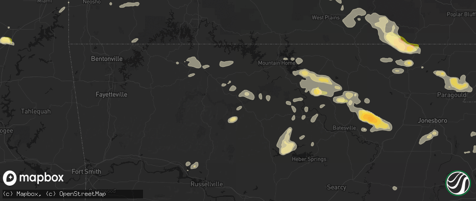 Hail map in Saint Joe, AR on June 13, 2026