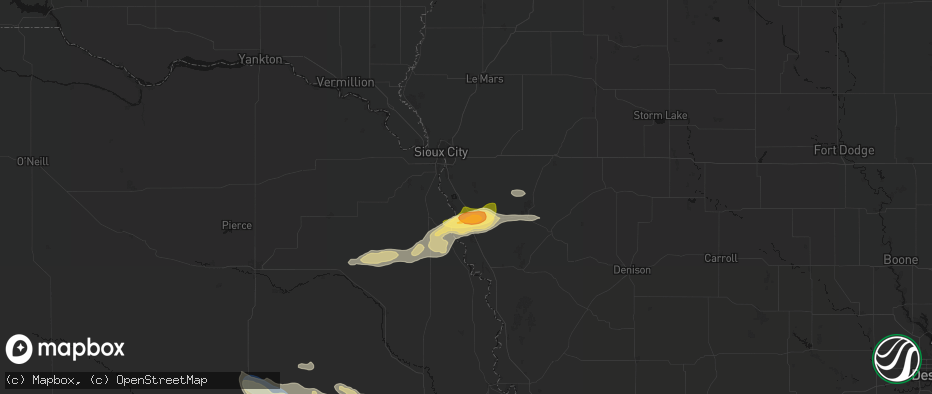 Hail map in Salix, IA on June 13, 2026
