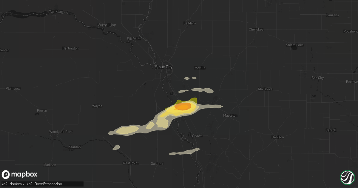 Hail map in Salix, IA on June 13, 2026