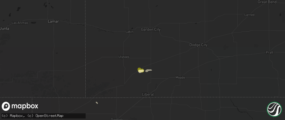 Hail map in Satanta, KS on June 13, 2026