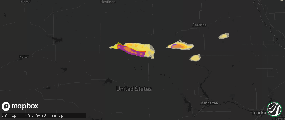 Hail map in Scandia, KS on June 13, 2026