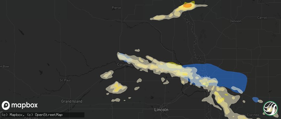 Hail map in Schuyler, NE on June 13, 2026