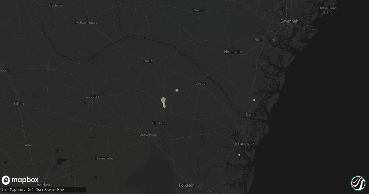 Hail map in Screven, GA on June 13, 2026