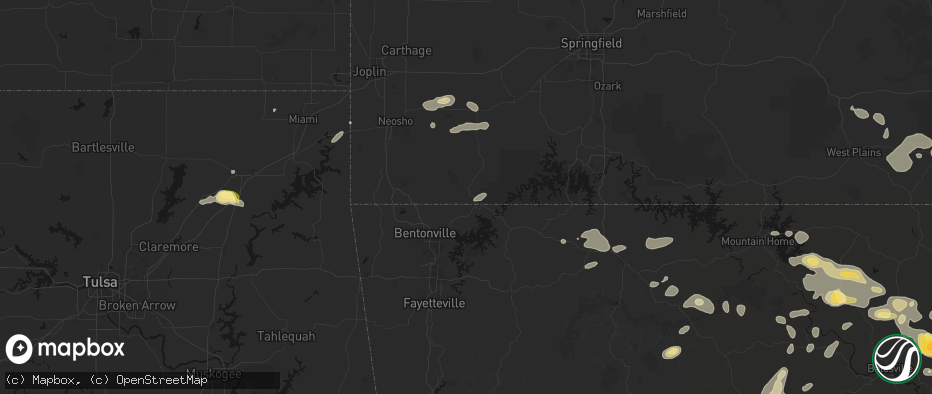 Hail map in Seligman, MO on June 13, 2026