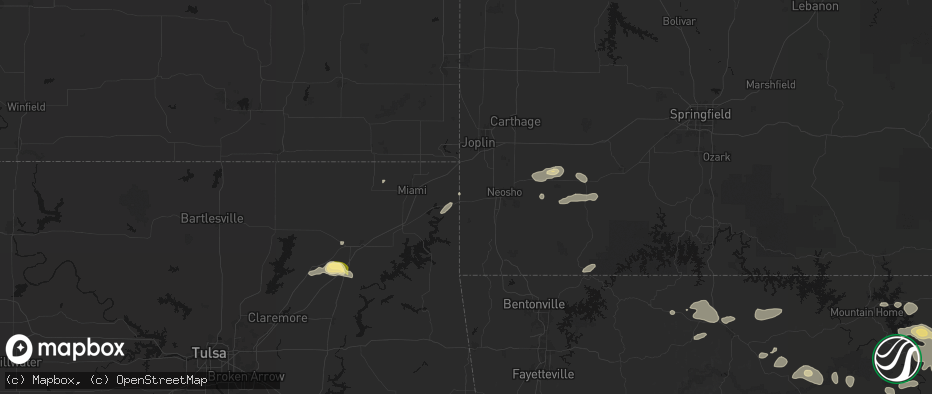 Hail map in Seneca, MO on June 13, 2026